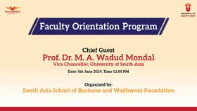 Faculty orientation program : The South Asia School of Business, in collaboration with the Wadhwani Foundation