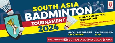 South Asia Badminton Tournament Sunday & Monday 4, 5 February 2024